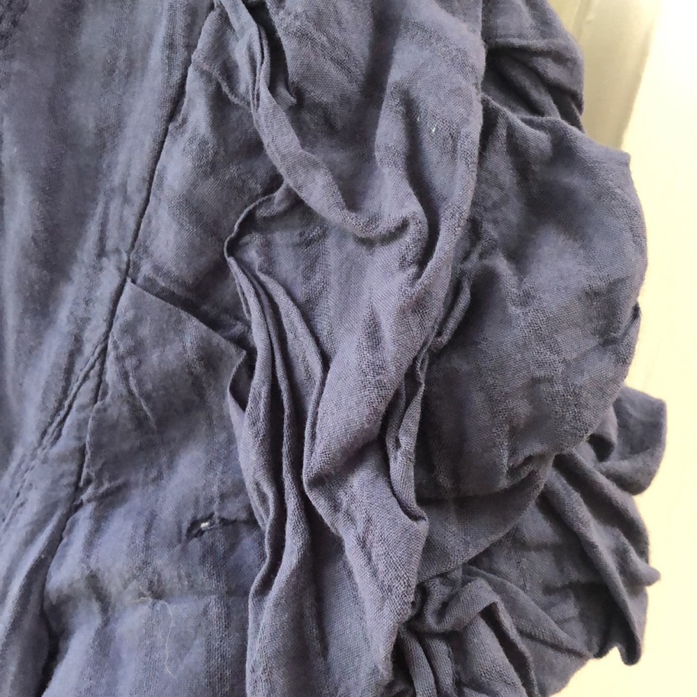 Anthro cotton peplum shirt sleeve jacket/top. - Picture 4 of 12